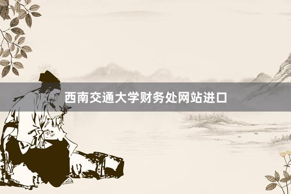 西南交通大学财务处网站进口